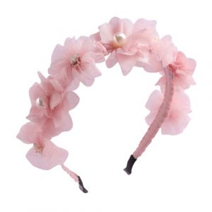 Bandeau floral pour femme - Bandeau floral - Bandeau de cheveux - Bandeau de cheveux - Accessoire de cheveux pour mariage, anniversaire, fête, vêtements quotidiens - Rose C (Wambere, neuf)