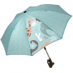 PERLETTI Parapluie Poussette Protection Anti UV - Ombrelle Flexible Pliable Orientable avec Support Universel - Parasol Manuel Confort Réglable Extérieur Plage Jardin - Diamètre 70 cm (Bleu Clair) (PERLETTI, neuf)