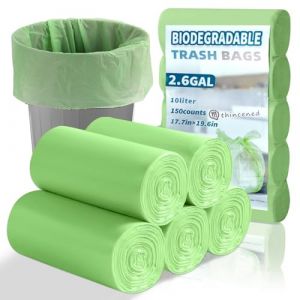 Lot de 150 Sacs Poubelle 10L Compostables et Biodégradables - 10 litres Sacs Poubelle de Cuisine et Bureau - Vert 45x50 cm (BODFPPC, neuf)