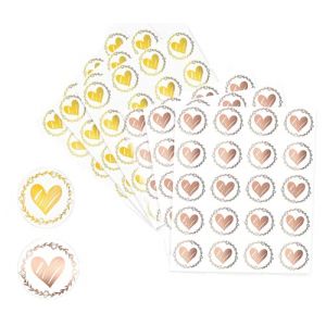 120pcs Autocollants de Sceaux d'Enveloppe de Coeur,Transparent Autocollants Enveloppe Mariage,Personnalisés Autocollants d'Invitations de Mariage Étiquettes de Sceaux Relief Auto-Adhésives 2couleurs (YiXuTag Store, neuf)