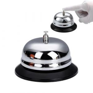 LdawyDE Clochette de Table en Métal Sonnette de Service Cloche de Réception Sonnerie Cloche pour Restaurant, Cuisine, Hôtel, Bar, Service aux Patients âgés, Dressage danimaux (Ldawy, neuf)
