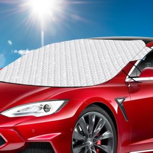Couverture Pare-Brise Voiture,BâChe Pare Brise Protection,MagnéTique Couverture Repliable,Universelle Couverture Pare Brise Pour Anti Givre Pour Bache Voiture Anti Givre Et Neige, Uv,PoussièRe (B) (RUILAISI, neuf)