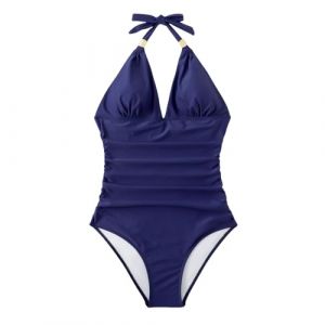 Maillot De Bain Femme 1 Pieces Femme Dos Nu Sexy D&eacute;collet&eacute; Col en V Profond Push Up Monokini Maillot De Bain Amincissant &Eacute;t&eacute; Vetement De Plage Imprim&eacute; R&eacute;tro Rembourr&eacute; Swimwear (Chnnamzu (7-12 jours), neuf)