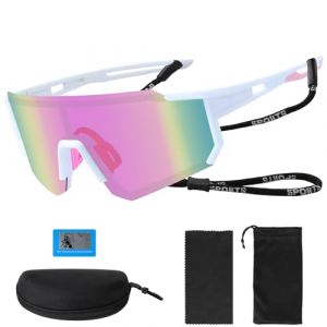 Roselee Lunette de Vitesse Femme Lunette de Cyclisme Homme Polaris&eacute;es UV400 Lunette pour Velo de Route Cyclisme Lunettes Sport pour V&eacute;lo Course Conduite Ski Raves P&ecirc;che Golf Conduite,Rose (Roselee Direct, neuf)