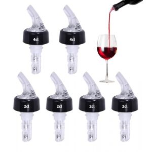 6 Pièces Becs à Liqueur,Bec Verseur pour Bouteilles de 4 cl 2cl, Doseur Pastis Distributeur de Bouteille Auto-pour, Dosage par Bec, Bec Verseur Plastique, Transparent,pour Le Vin, Cocktail,Maison, Bar (Tesyeux-EU, neuf)