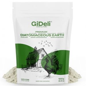 GiDeli Terre de diatomée pour poulets - Poudre pure non calcinée contre les acariens rouges - 1 kg (Posh Sp. z o.o., neuf)