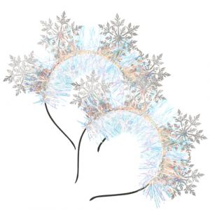 MUSISALY Lot de 2 Bandeaux Flocon de Neige en Fil Brillant Accessoires de Coiffure de No&euml;l D&eacute;coration Festive L&eacute;g&egrave;re et Confortable pour F&ecirc;tes de Fin D&rsquo;Ann&eacute;e (YangF, neuf)