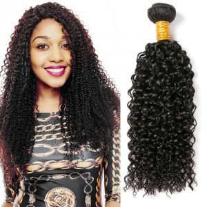 Kinky Curly Human Hair Bundles Longue Tissage Cheveux Naturels Bouclés Meche Bresilienne En Lot Meche Naturelle Tissage Bouclé Naturel Couleur Noire Naturelle 100g 24 Pouce (beiyuan hair product, neuf)
