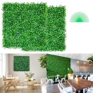 VEVOR Lot de 12 Haies artificielles de 25,4 x 25,4 cm - Toile de Fond en buis - Brise-Vue - Protection Contre Les UV - pour clôture de Jardin intérieure et extérieure (Giaticia, neuf)