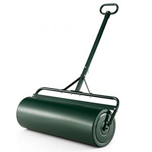 COSTWAY Rouleau à Gazon de Jardin en Métal avec Poignée de Préhension Détachable, Rouleau de Pelouse Rempli d'eau/Sable 63L- Ø 30 CM, Idéal pour Obtenir Pelouse Uniforme (Vert) (FDS GmbH, neuf)