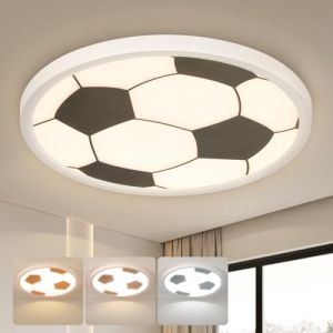 EASY EAGLE Plafonnier LED Football, 40CM Lampe Plafond Moderne 3000K/4000K/6500K, Luminaire Plafonnier Rond pour Salle de Bain, Cuisine, Salon, Chambre, Chambre d'enfant, 48W 4800LM (easy-eagle, neuf)