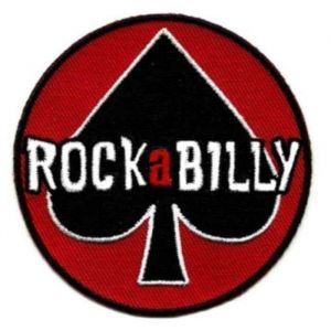 hotrodspirit - patch rockabilly rond as de pique noir ecusson rock roll (rocknrollshop, neuf)