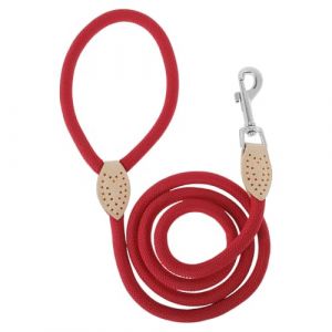 CAPASTEC Laisse pour Chien Corde D'entra&icirc;nement Tress&eacute;e Ronde pour Marche pour Chiot Petit Moyen Grand Rouge 1.25m x 1.5cm (AQDecor, neuf)
