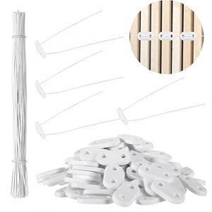 Kit de Fixation de Clôture Brise-Vue de Confidentialité en PVC Résistants à Intempéries, 100 Clips de Montage en PVC avec 100 Attaches de Câble Plate de Montage pour Jardin Balcon (Blanc) (BonniColole, neuf)