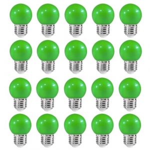 ZFQ Lot de 20 Ampoule LED Couleur E27 2W &eacute;quivalente 20W E27 Ampoule &eacute;conomie Guirlande lumi&egrave;re de golf Vert LED Ampoules Multicolore pour Maison Bar F&ecirc;te D&eacute;coration d'ambiance (ZFQ, neuf)