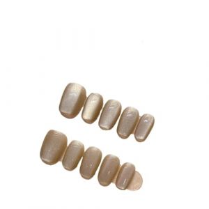 Faux Ongles Lot de 10 faux ongles courts vert clair faits main, &agrave; coller, motif yeux chat, style ballerine, for une manucure compl&egrave;te(5-M) (chenzhiying5188, neuf)