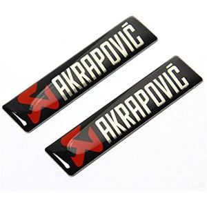 [Lot de 2] Hirondelle Bleue® Autocollant Stickers métal Plastique Générique AKRAPOVIC Moto Tuning Motard Yamaha Suzuki Derbi KTM, Produit expédié depuis la France, Livraison Gratuite (Hirondelle.bleue.discount, neuf)
