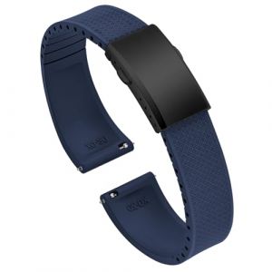 ULLCHRO FKM Bracelet Montre 20mm 22mm Bracelets de Montre FKM Caoutchouc fluor&eacute; &agrave; D&eacute;gagement Rapide Souples et Durables Bracelet de Remplacement pour Homme Femme (20mm, Bleu Marine) (Ullchro-EU, neuf)