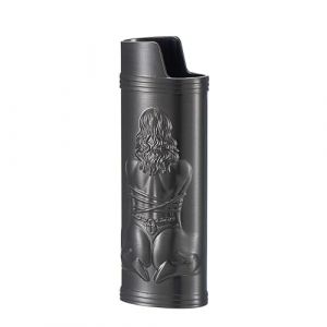 Coque de briquet pour BIC J6, coque de briquet armure en m&eacute;tal, d&eacute;esse sexy en relief 3D (noir) (RTMYOR, neuf)