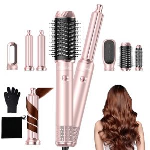 Atopskins Air Styler 6 en 1 Airbrush Pro Cheveux Hair Styler Avec Seche Cheveux Brosse Soufflante, Brosse Seche Cheveux, Brushing Brosse Soufflante, air Boucleur, pour S&eacute;cher, Boucler, Lisser (shenzhenshihuanqidianziyouxiangongsi, neuf)