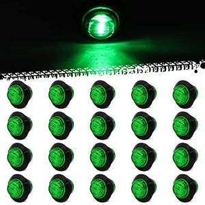 Biqing 20X Feux de Gabarit LED Feux Lat&eacute;raux Eclairage,LED C&ocirc;t&eacute; Marqueur Feux Indicateurs De Position Vert 12V/24V &Eacute;tanche de c&ocirc;t&eacute; pour Camion Remorque Camion Bus Bateau (YuanGu, neuf)