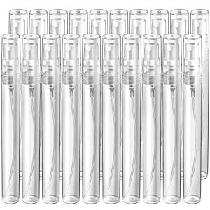 WOOWAIR Lot de 25 vaporisateurs en verre de parfum rechargeables, 10 ml, mini flacon vaporisateur vide transparent, vaporisateur pour parfum et huiles (DERUNRUN, neuf)