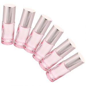CLISPEED 6 pi&egrave;ces Flacons Verre avec Bille Rose pour Huiles Essentielles Bouteilles Parfum Portables et Rechargeables pour Voyage et Utilisation Quotidienne (Yeahzl, neuf)