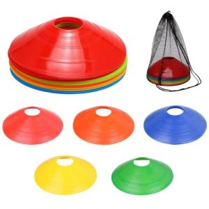Plots de Marquage pour Football Cône, Plots Entrainement, 20 Pièces Plots Sport, Cônes de Marquage, Cones de Sport, avec Sac en Filet, pour L'entraînement au Football, Materiel Entrainement Football (Fredeom, neuf)