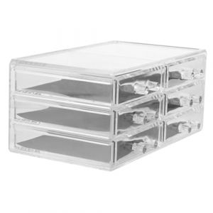 ELAYARD Organisateur Maquillage Acrylique Transparent Rangement Cosm&eacute;tique pour Coiffeuse et Salle de Bain Design Moderne et Facile &agrave; Nettoyer (Heyyii, neuf)