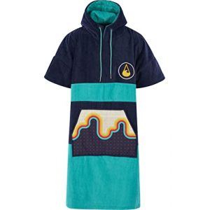 WAVE HAWAII - Poncho Bluebow - Poncho de Bain Adulte Unisexe Homme et Femme pour Tailles de 175 &agrave; 205 cm Poncho de Surf Peignoir de Plage Poncho de Plage 100% Coton Taille L/XL (funsport-world, neuf)