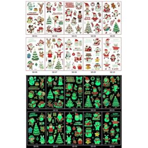 QQY 10 stickers tatouage temporaire lumineux, style mixte autocollant tatouage temporaire, tatouage lumineux, tatouage faux papillon sirène ou plus maquillage de fête (F) (EONYUANGUO, neuf)
