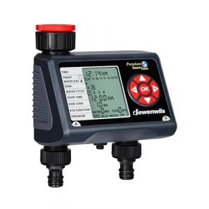 Dewenwils Programmateur d'arrosage avec 2 Sorties indépendantes, minuterie d'arrosage pour Jardin, Jours de la Semaine programmables, 4 arrosages par Sortie par Jour, étanche, certifié CE… (DewenwilsDirect, neuf)