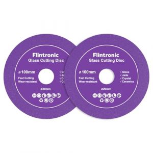 Flintronic 2pcs Disque Coupe Verre, Disque Diamant 100 Carrelage, Disque &agrave; Tron&ccedil;onner Diamant, Disque Carrelage pour Bouteille, Porcelaine, Jade, Granit, Verre (100 x 20mm) (XJYEU, neuf)