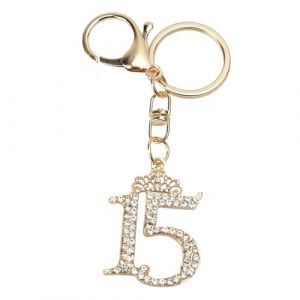 Keychain de Numéro de, Finition Polie avec Fermoir à Homard, Tracteur de Numéro étincelant pour Sacs à Main, Sacs à Dos et Plus (WHITE) (Gulaer, neuf)