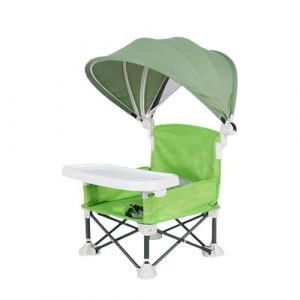 Lpoppcx Chaise Haute Bébé Pliable | Siège De Voyage Enfant Avec Plateau Repas - Siège Repas Pliable Avec Pare-Soleil Pour Maison Voyage Pique-Nique Plage (luyimeng, neuf)