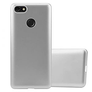 cadorabo Coque pour Huawei Y6 Pro 2017 en Metallic Argent - Housse Protection Souple en Silicone TPU avec Anti-Choc et Anti-Rayures - Ultra Slim Fin Gel Case Cover Bumper (cadorabo-shop, neuf)