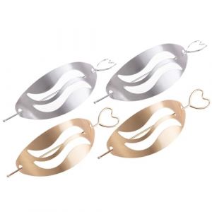 Luxshiny Lot de 4 Pinces &agrave; Chignon en M&eacute;tal Bross&eacute; Design Ovale Ajour&eacute; Double S Couleur Or et Argent&eacute; Accessoires Coiffure L&eacute;gers pour Femmes Maintien Ferme Queue de Cheval et Chignon (Honali, neuf)