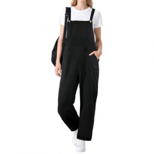 BSBUY Salopette Femme, Combinaison en Coton Ample et D&eacute;contract&eacute; Femme avec Bretelles R&eacute;glables et Poches, Salopette de Travail Femme Ete Fluide chic, Pantalon Large Grande Taille pour Femme (BSBUY, neuf)