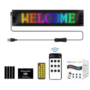 GAESHOW Flexible Panneau Affichage LED, Yeux LED pour Camion, Programmable, Bluetooth, Alimentation USB, pour Voiture, Camion, Magasin, Bar, Graffiti (37.4cm × 9.2cm) (Fashion Ustory, neuf)