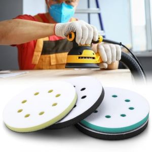 4 Pièces Tampon de Ponçage Souple 125mm Tampon d'Interface Ponceuse, Plateau de Poncage 8 Trous Tampon Interface en Éponge en Mousse Patin de Remplacement pour Ponceuse (BaTeYa, neuf)
