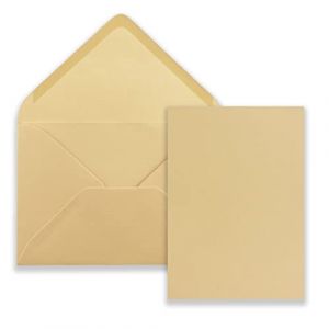 FarbenFroh by GUSTAV NEUSER Lot de 50 cartes avec enveloppes - Cartes simples au format A5 (14,8 x 21 cm) - Enveloppes au format C5 (15,4 x 22 cm) - Avec fermeture par collage humide - Caramel (GUSTAV NEUSER GmbH, neuf)