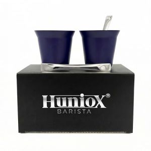 Huniox&reg; 2 X 80 Ml | Tasse Caf&eacute; &ndash; Tasse &Agrave; Caf&eacute; &ndash; Tasse Acier &ndash; Tasse Expresso Double Paroi &ndash; Petite Tasse &Agrave; Caf&eacute; Expresso | Inclut 2 Cuill&egrave;res De Design (Amethyst, 80 Ml) (Huniox, neuf)