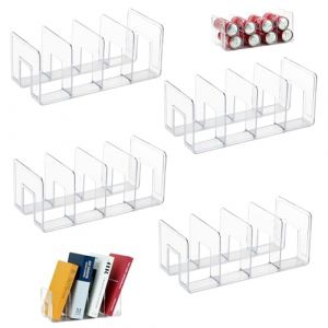 4 Porte Revue Transparent, SHAIDOJIO Acrylique Porte Revue Bureau-32cm, Transparent Range Document, 4 Compartiments Organiseur de Fichiers pour Livre Fichier Enveloppe Porte-Monnaie Boissons Classeurs (SHAIDOJIO Store, neuf)