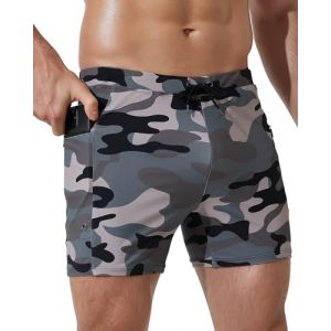 Arcweg Maillot de Bain Homme Short de Bain Court Homme avec Cordon de Serrage Réglable pour Plage Sport Natation Plongée Camouflage S(EU) (Arcweg, neuf)