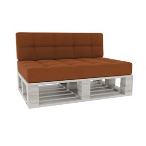 Coussin pour Palette Coussin d'assise Dossier piqué PFG (Set (Coussin d'assise 120x80 +Dossier 120x40), Orange) (FavreShop, neuf)
