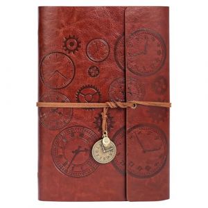 ANOMM Carnet de Note Cuir A5, Journal à Spirale Rechargeable, Vintage Carnet de Voyage avec Pages Blanches, Carnet à Spirales, Cadeau pour Femmes, Hommes, Filles et Garçons, 160 Pages (Marron) (Dazzlingyyh, neuf)