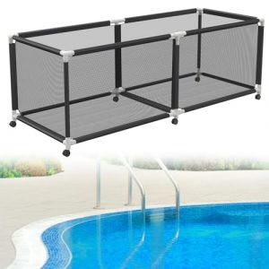 Suusolny Boîte de rangement pour piscine - Grand bac de rangement pour piscine - Grande capacité - Organiseur en maille pour piscine - Chariot de rangement pour pâtes de piscine, jouets, serviettes (XINSHAONIAN, neuf)