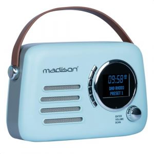 Madison - FREESOUND-VR30BL-DAB - Radio Dab+ Vintage sur Batterie Longue autonomie - Dab+, FM, Bluetooth & USB - Subwoofer &agrave; l'arri&egrave;re - Bleu Mat - Vintage, Nostalgie, Retro (Starmix, neuf)