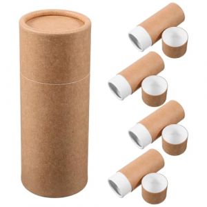 MUSISALY Lot de 5 Bo&icirc;tes Cylindriques en Papier Kraft 20 Ml Couvercle, Bo&icirc;te Ronde &Eacute;tanche pour Flacon d'Aromath&eacute;rapie, Tube Carton Recycl&eacute; pour Emballage Huiles Essentielles, Rangement (YangF, neuf)