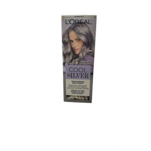 L'Oréal Paris Traitement revitalisant pour cheveux gris, anti-jaunissement et fortifiant, cheveux gris brillants et reflets argentés, cheveux 2 fois plus forts, Cool Silver, nuances argent absolu (BASIC BEAUTY, neuf)